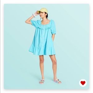 NWT Stoney Clover Lane x Target Women's Short Sleeve Ruffle Dress XXS/0 Blue